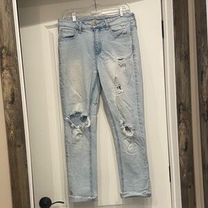 Light Blue Distressed Women Jeans